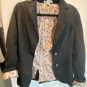 Black blazer with floral lining